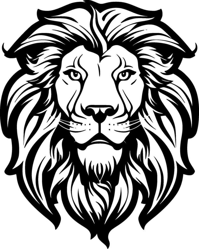 Lion - Black and White Isolated Icon - illustration vector