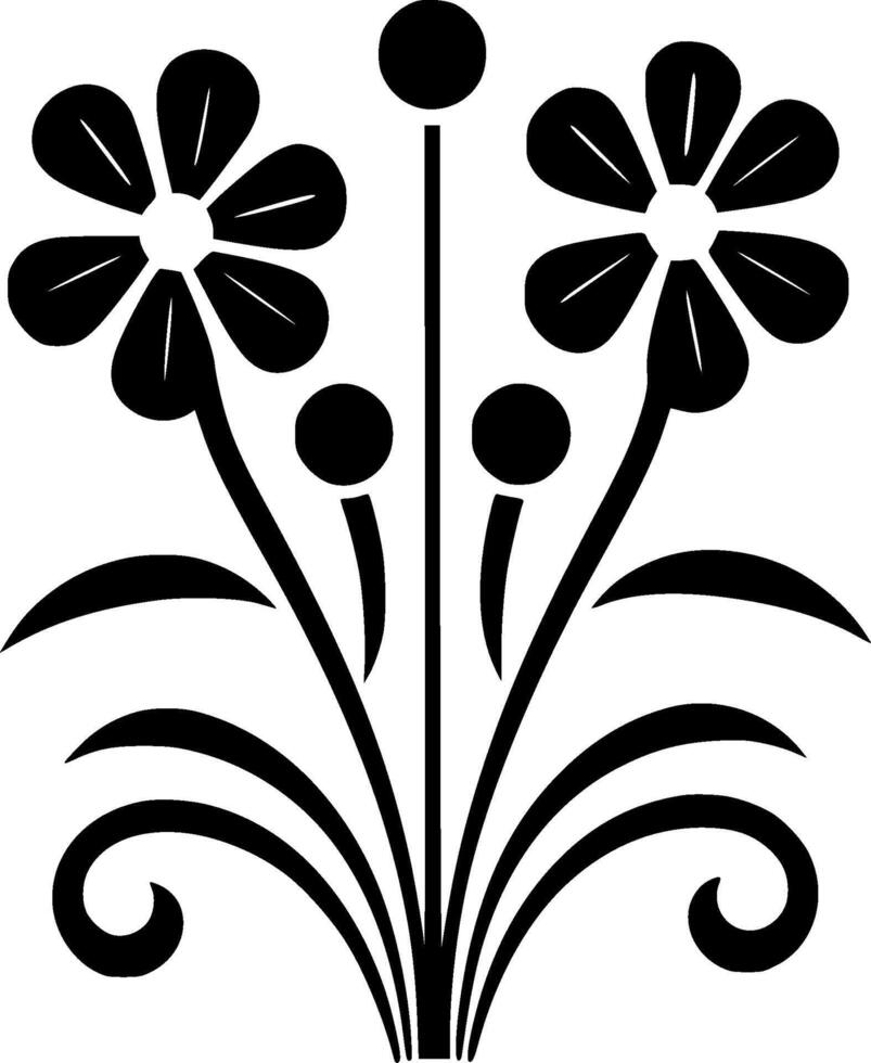 Flowers, Minimalist and Simple Silhouette - illustration vector