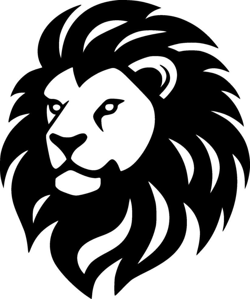 Lion, Black and White illustration vector