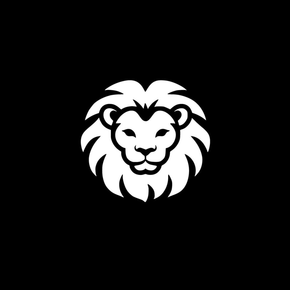 Lion Baby, Black and White illustration vector