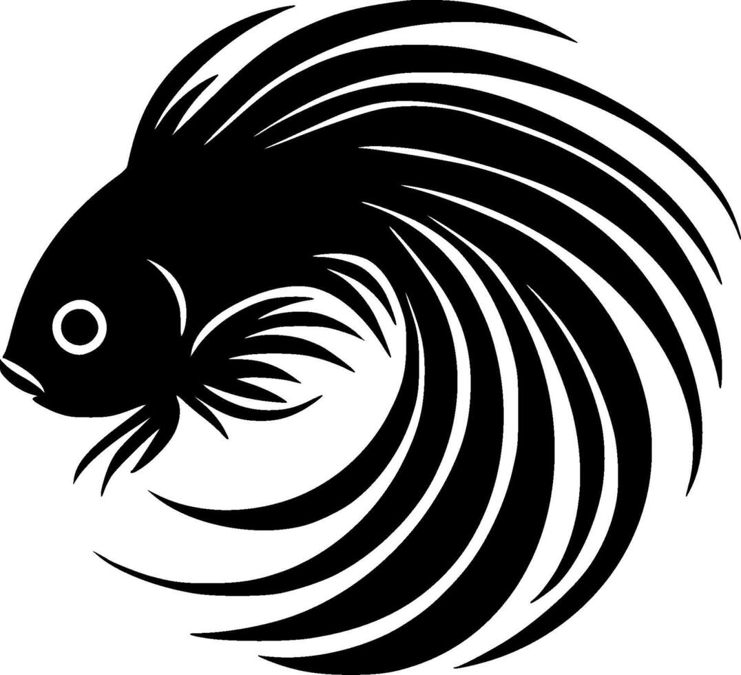 Betta Fish - Minimalist and Flat Logo - illustration vector