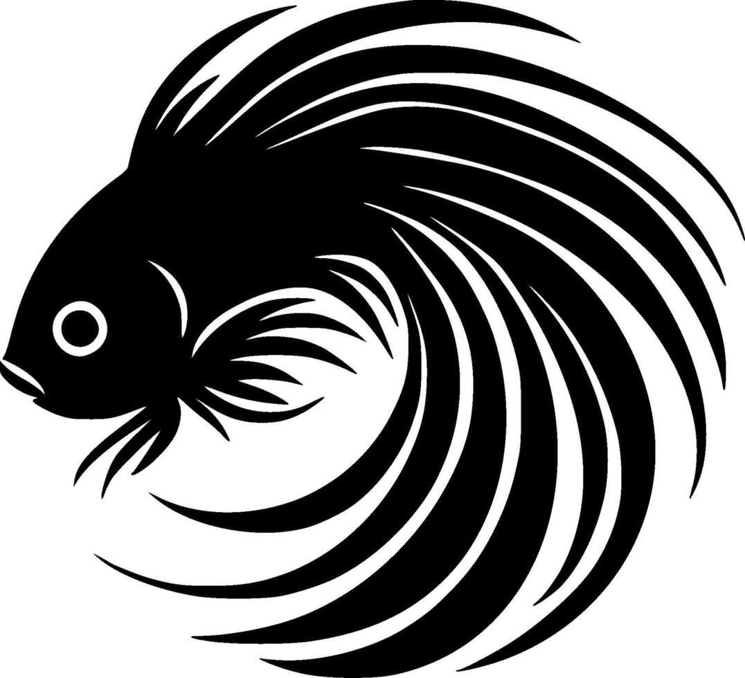 Betta pescado - minimalista y plano logo - ilustración vector