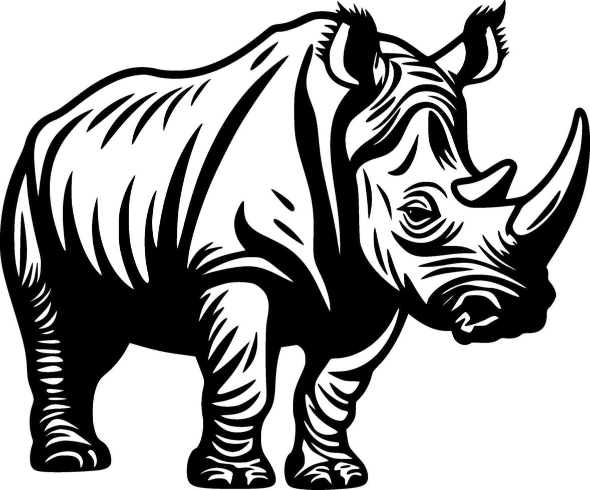 Rhinoceros, Minimalist and Simple Silhouette - illustration vector