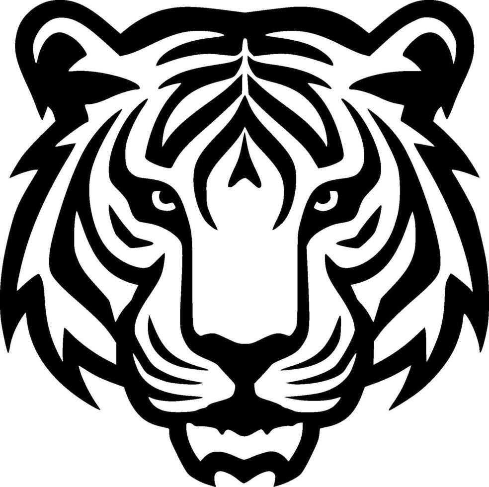 Tiger, Minimalist and Simple Silhouette - illustration vector
