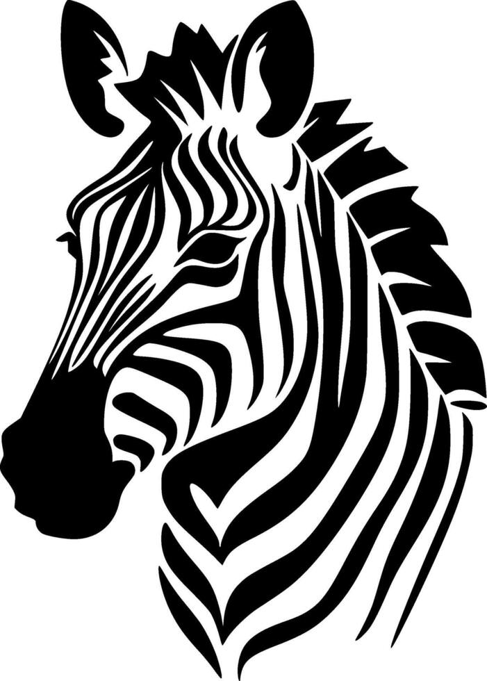 Zebra, Minimalist and Simple Silhouette - illustration vector