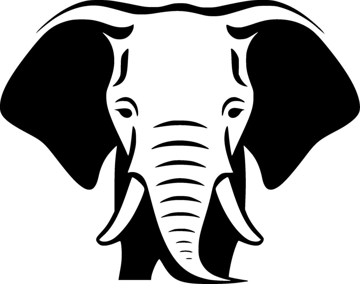 elefante, negro y blanco ilustración vector