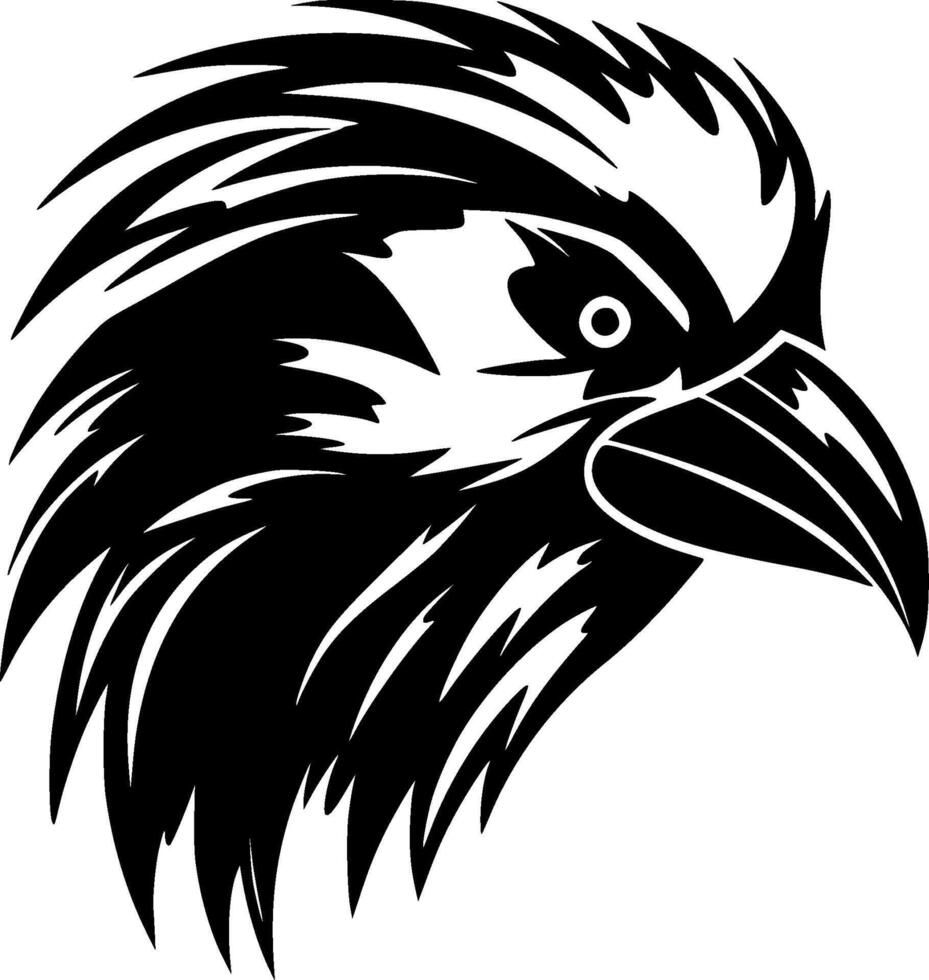 Parrot - Black and White Isolated Icon - illustration vector