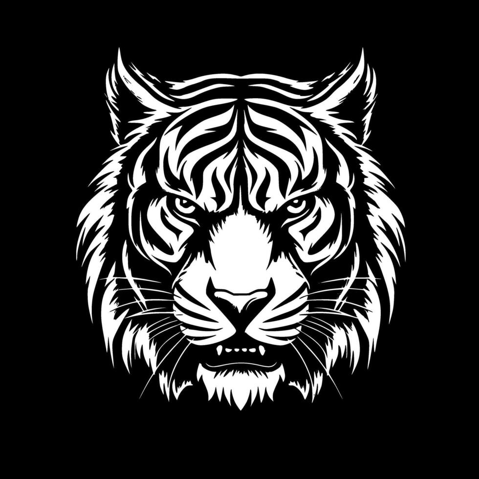 Tiger, Black and White illustration vector