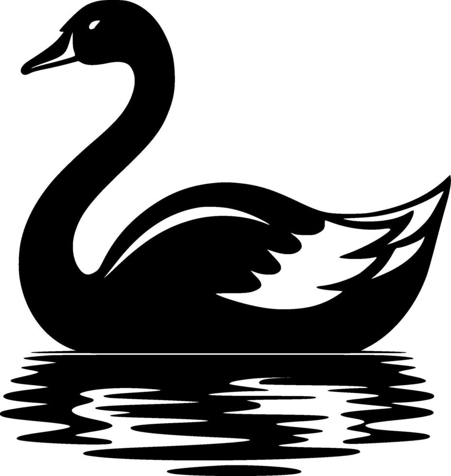 Swan, Black and White illustration vector