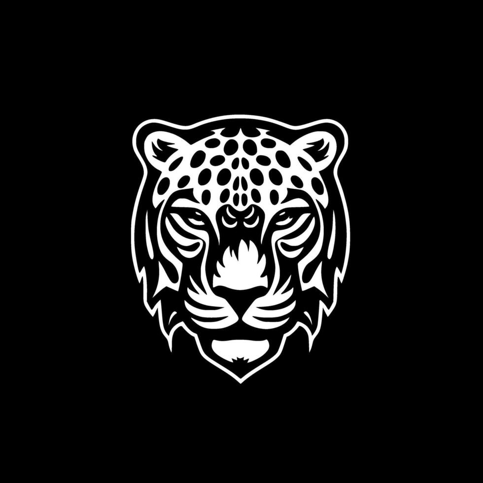 Leopard - Black and White Isolated Icon - illustration vector