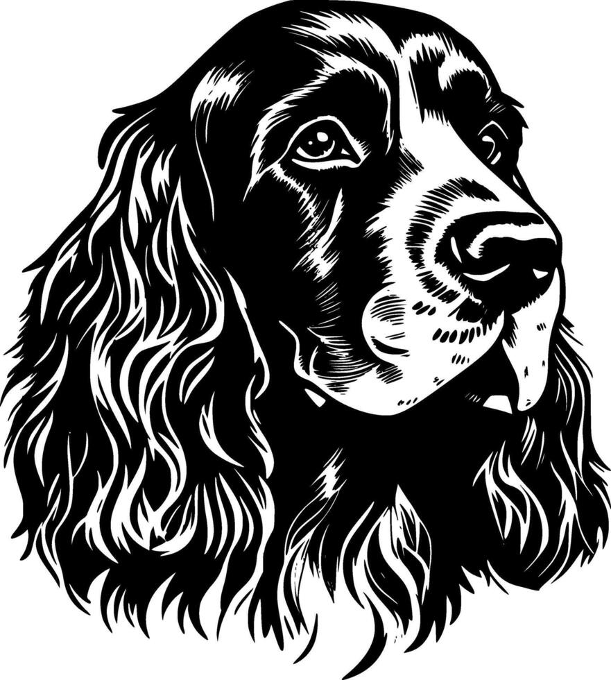 Cocker Spaniel, Minimalist and Simple Silhouette - illustration vector