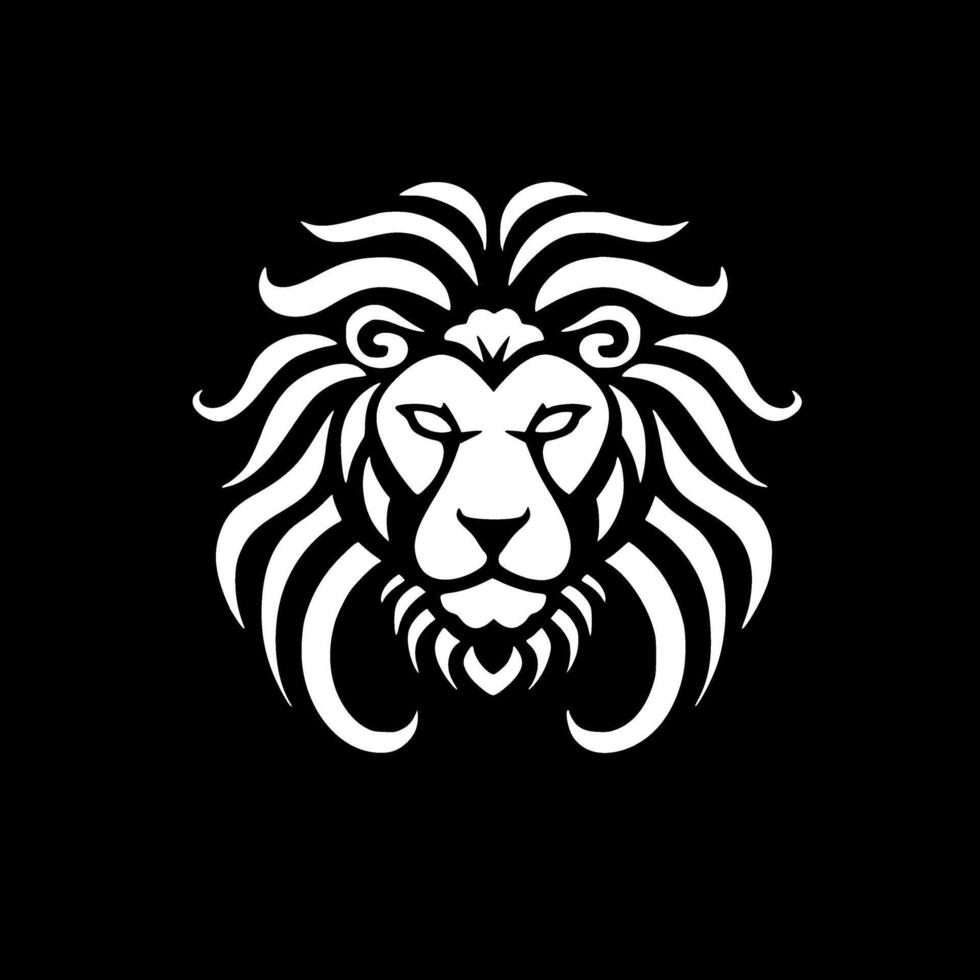 Lion - Black and White Isolated Icon - illustration vector