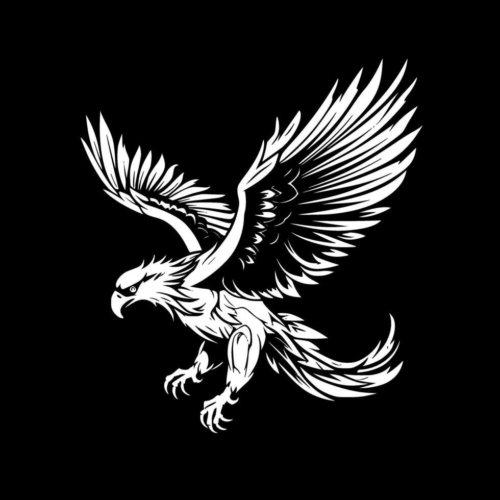 Hippogriff, Black and White illustration vector