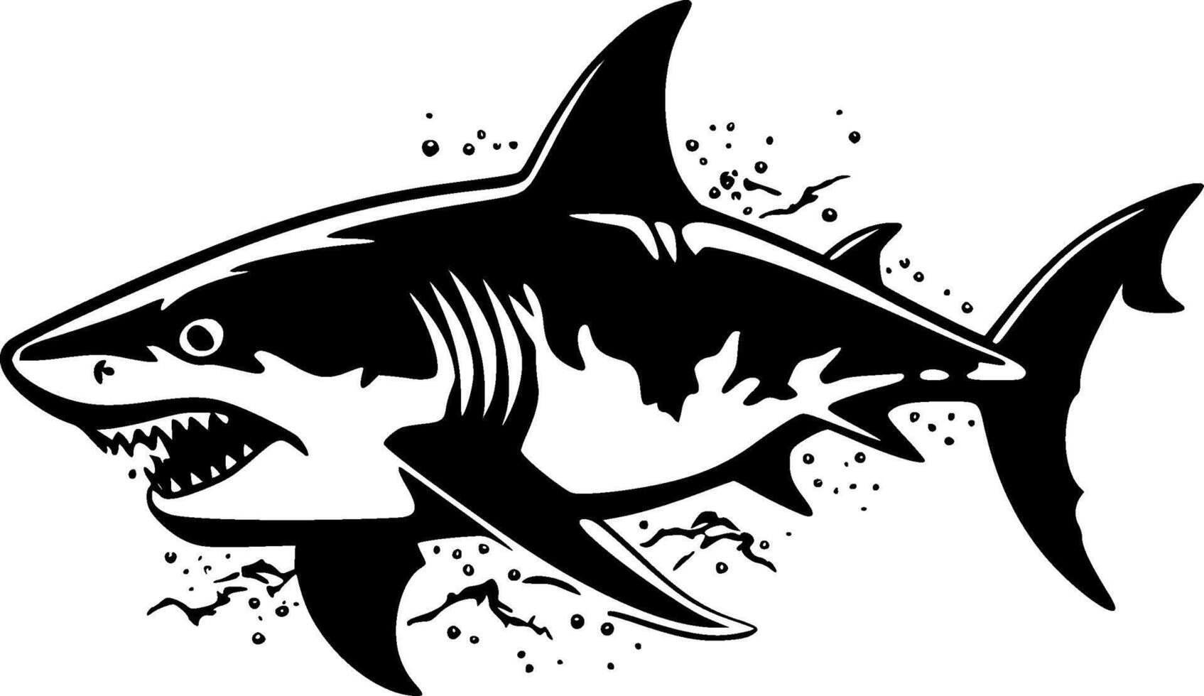 Shark, Minimalist and Simple Silhouette - illustration vector