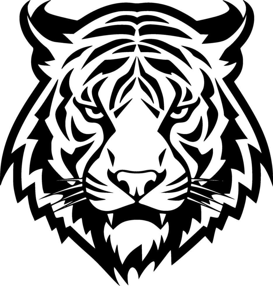 Tiger, Minimalist and Simple Silhouette - illustration vector