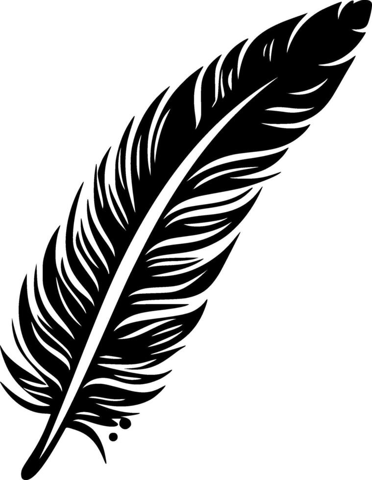 Feather, Minimalist and Simple Silhouette - illustration vector