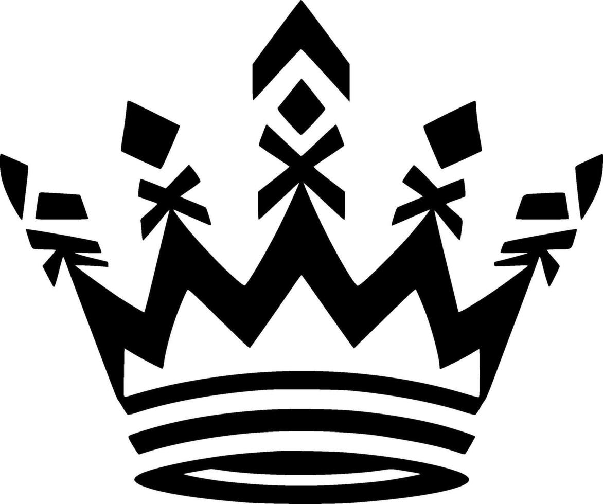 Crown - Black and White Isolated Icon - illustration vector