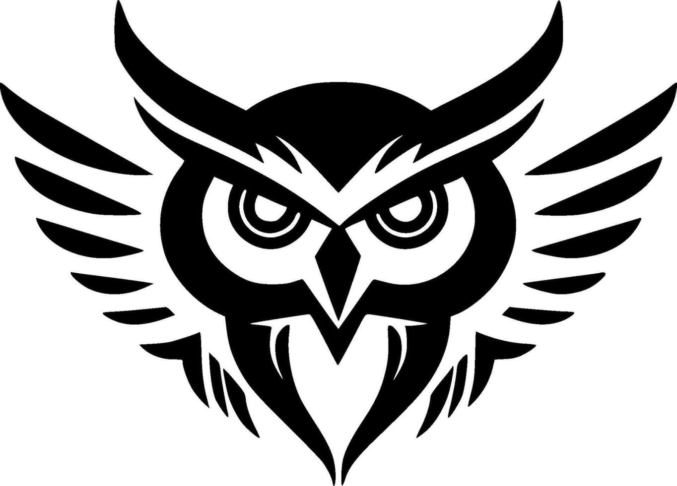 Owl, Minimalist and Simple Silhouette - illustration vector