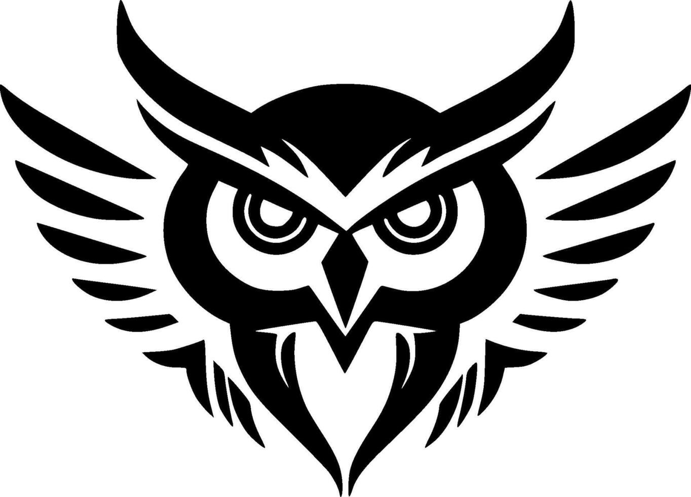 Owl, Minimalist and Simple Silhouette - illustration vector