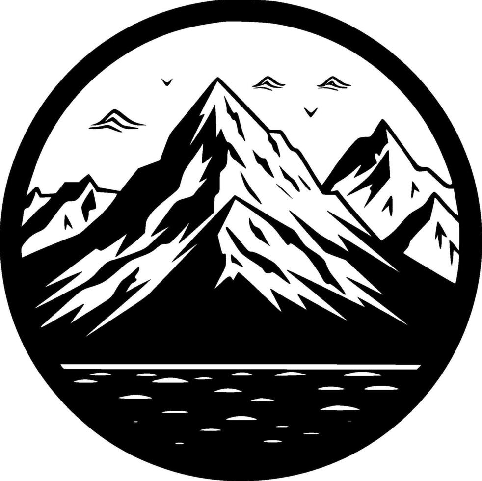 montaña, minimalista y sencillo silueta - ilustración vector