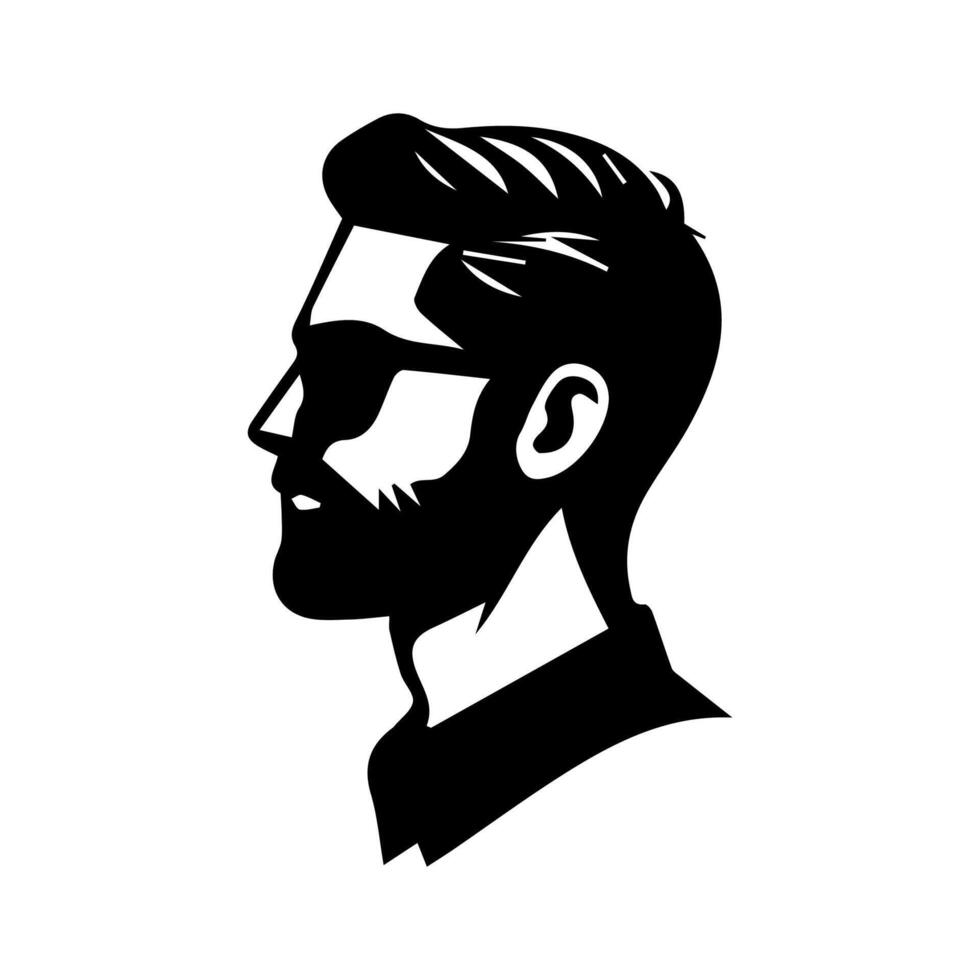 A sleek silhouette profile of a man against a contrasting background vector