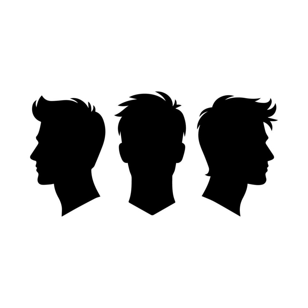 A sleek silhouette profile of a man against a contrasting background vector