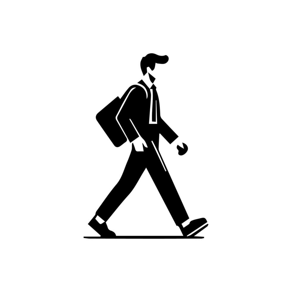 hombre caminando siluetas en blanco fondo, estilo de vida hombre vector