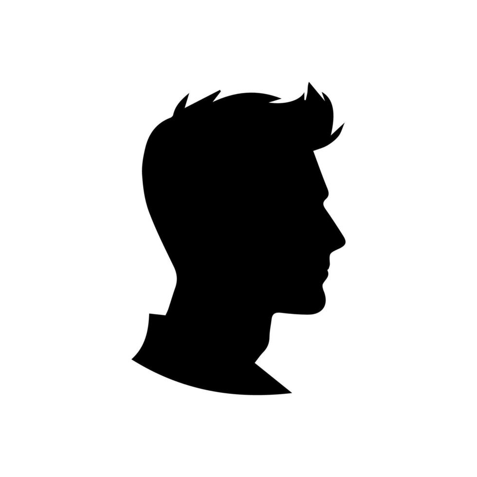 A sleek silhouette profile of a man against a contrasting background vector