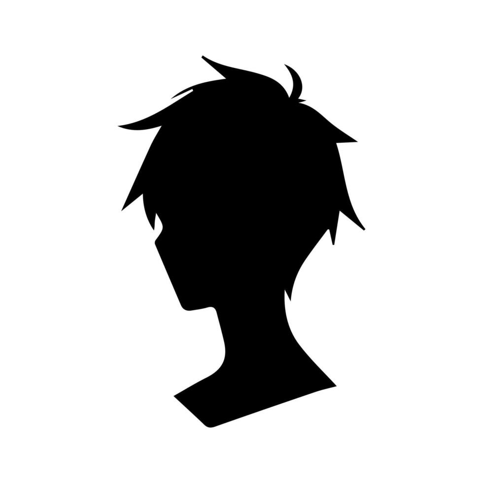 Young man anime style character . Manga Anime Boy Fighter Hair Faces Cartoon face young man anime style character illustration design vector