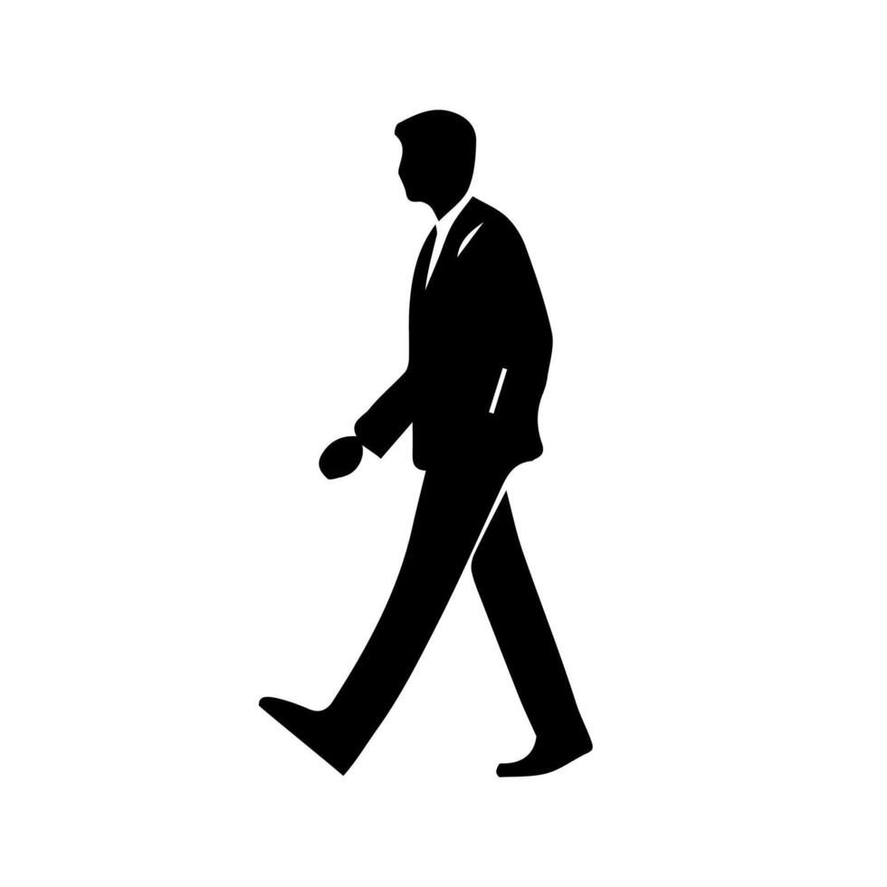 Man walking silhouettes on white background, Lifestyle man vector