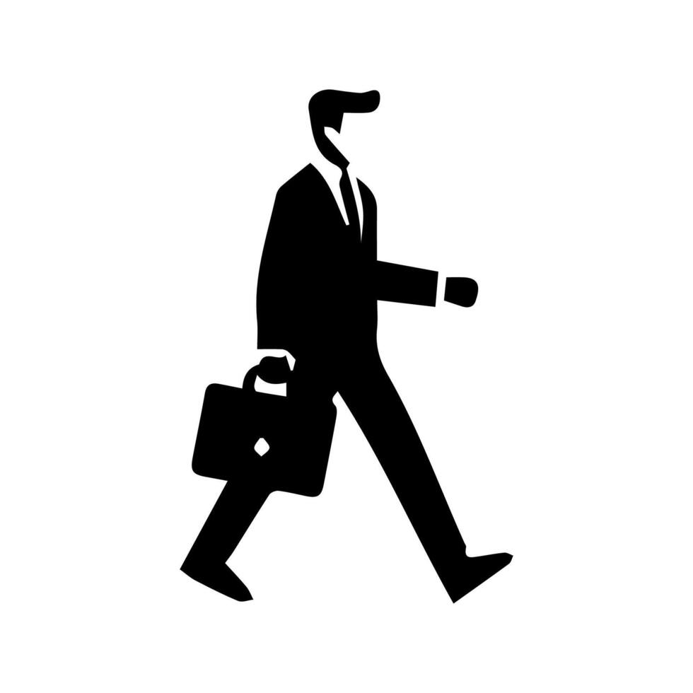 Man walking silhouettes on white background, Lifestyle man vector