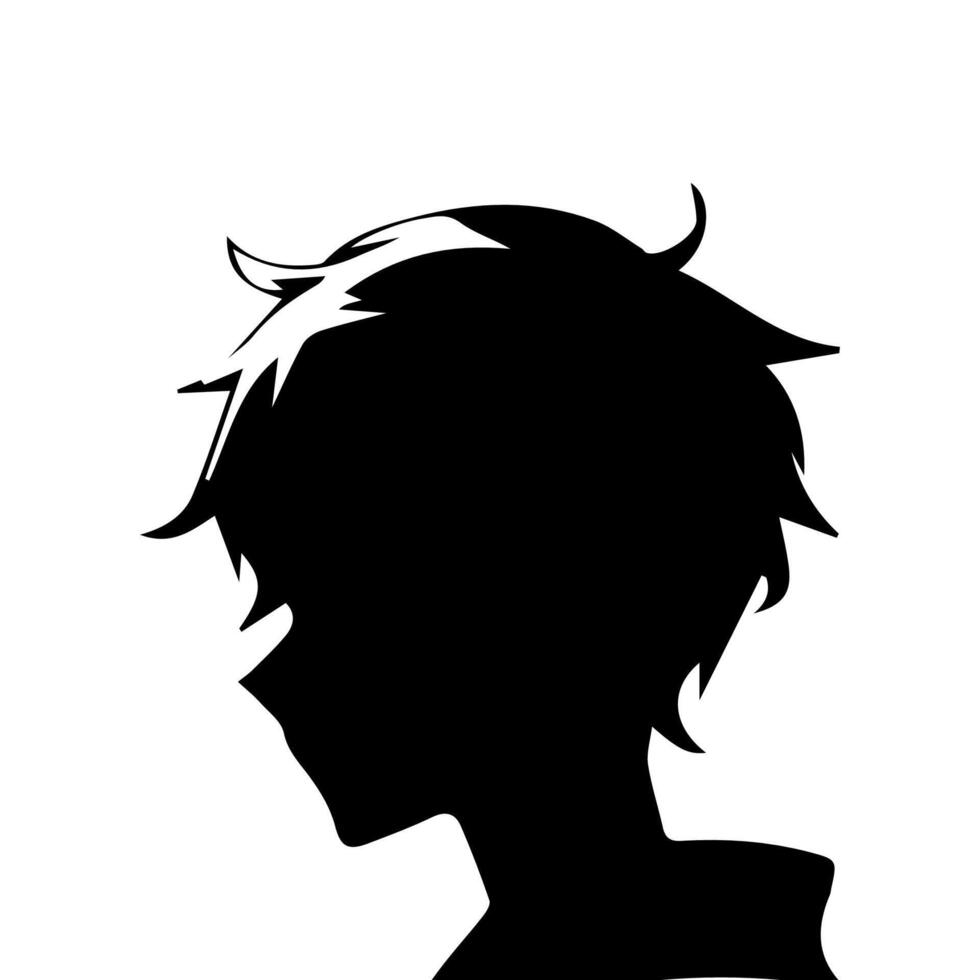 Young man anime style character . Manga Anime Boy Fighter Hair Faces Cartoon face young man anime style character illustration design vector