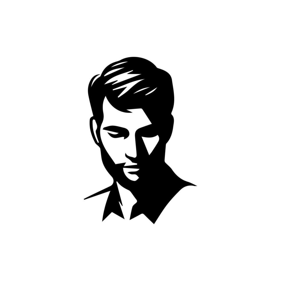 A sleek silhouette profile of a man against a contrasting background vector