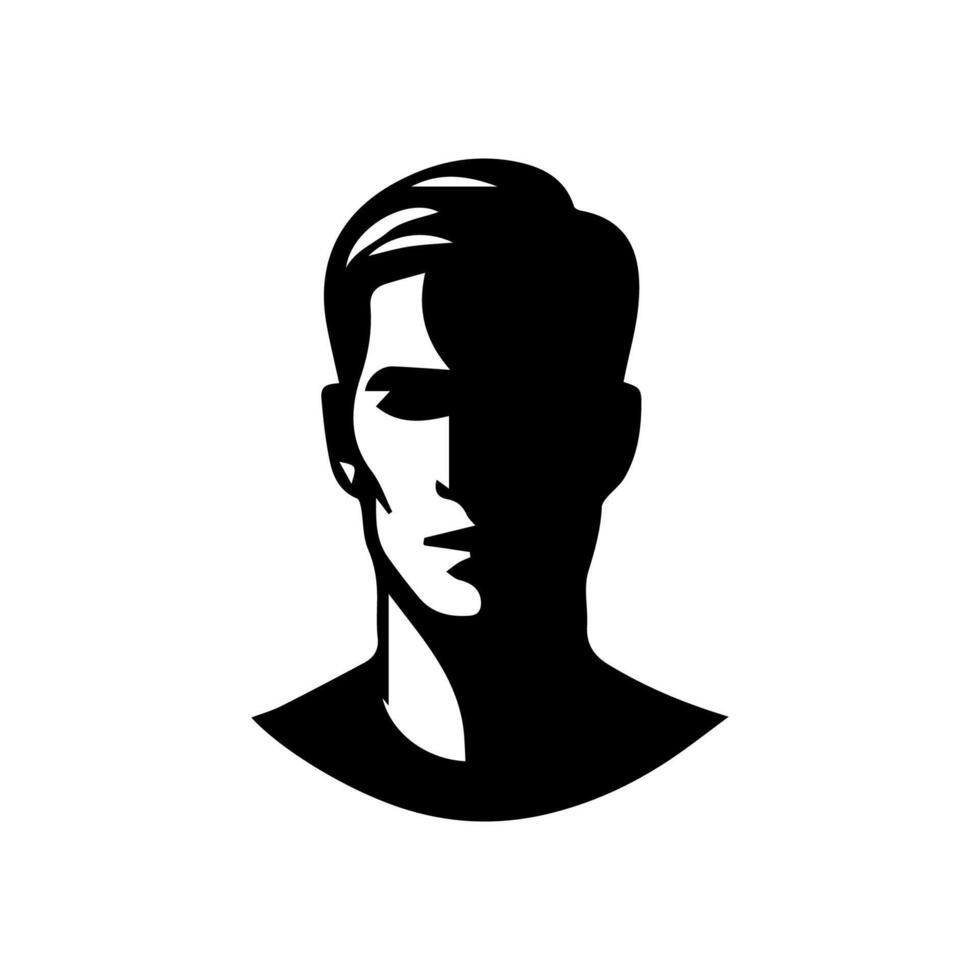 A sleek silhouette profile of a man against a contrasting background vector