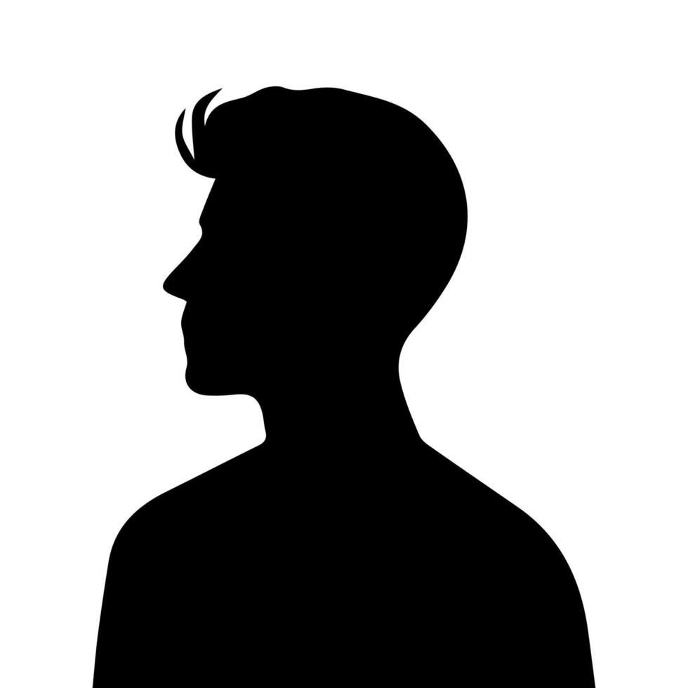 A sleek silhouette profile of a man against a contrasting background vector