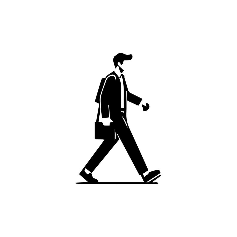 hombre caminando siluetas en blanco fondo, estilo de vida hombre vector