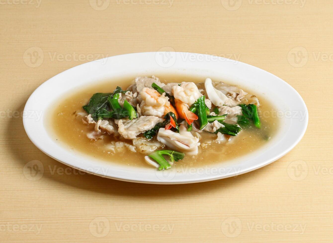 hor fun or horfun served in dish isolated on background top view singapore food photo