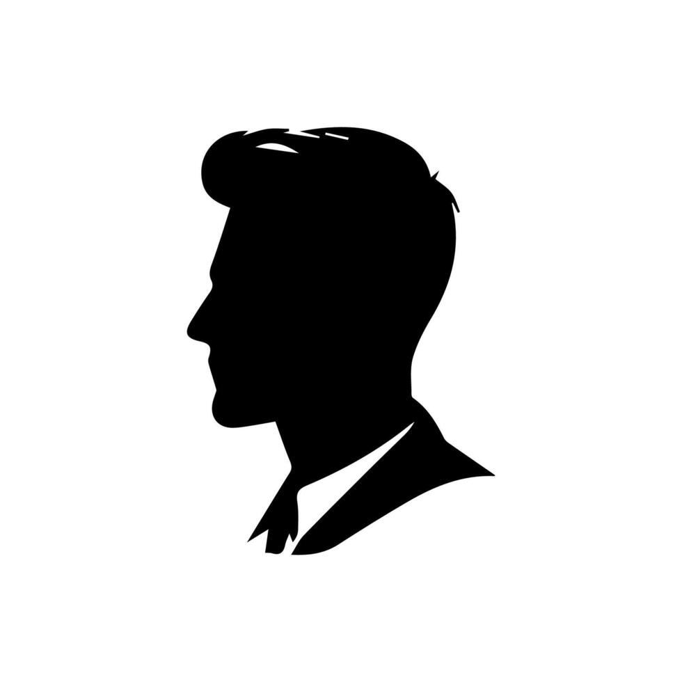 A sleek silhouette profile of a man against a contrasting background vector