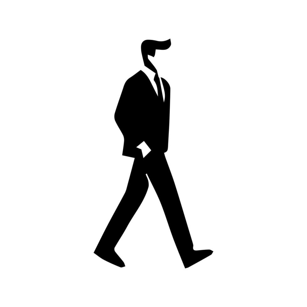 hombre caminando siluetas en blanco fondo, estilo de vida hombre vector