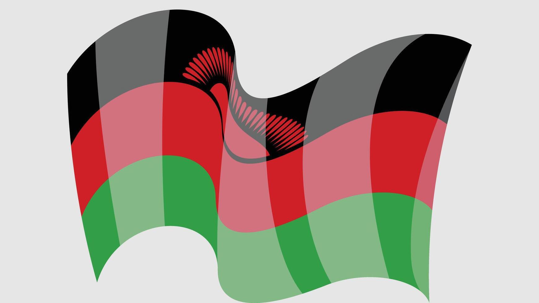 3d estilo ondulado bandera de mundo país ilustración vector