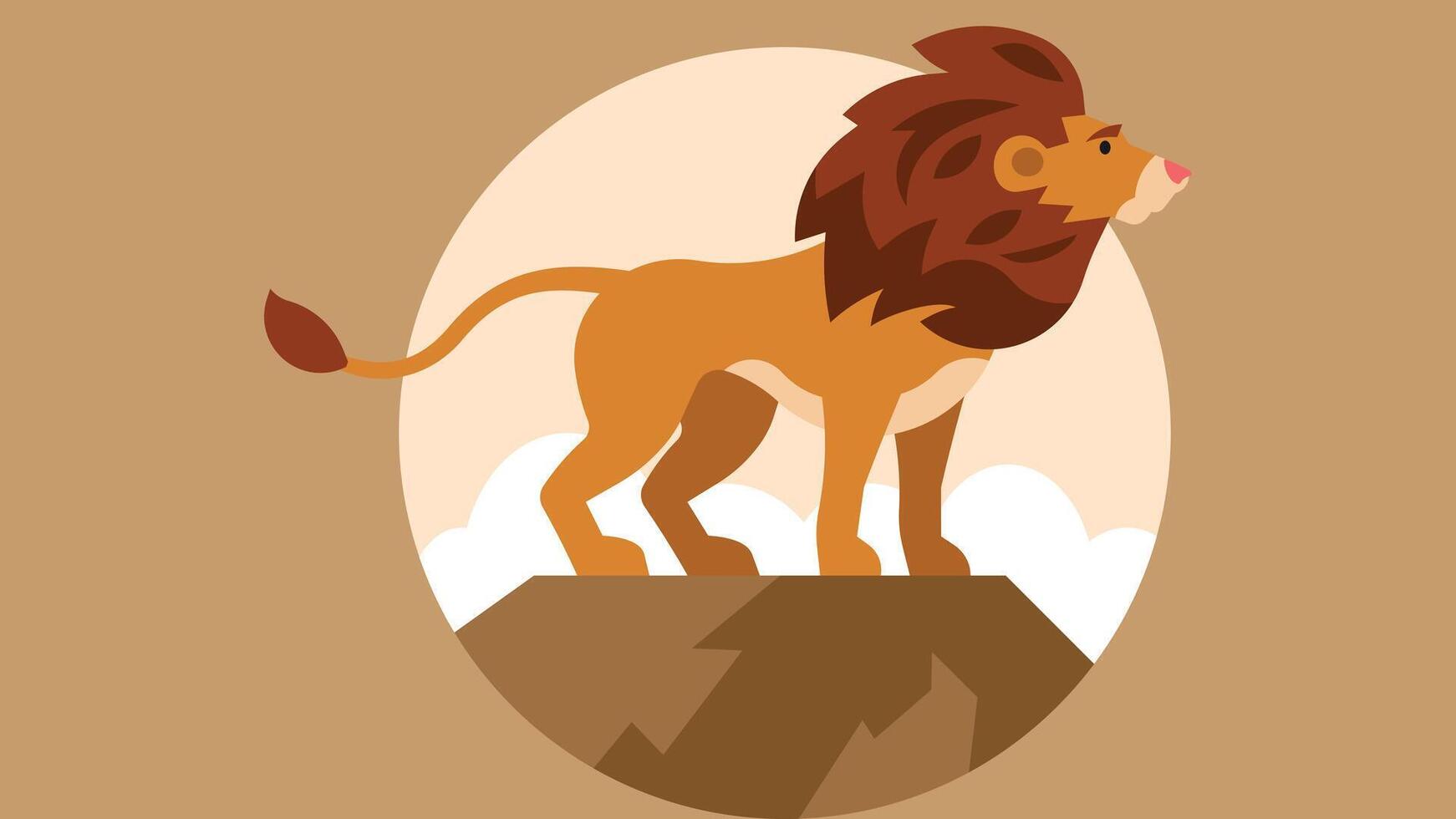 Lion animal cartoon character for children and coloring books vector