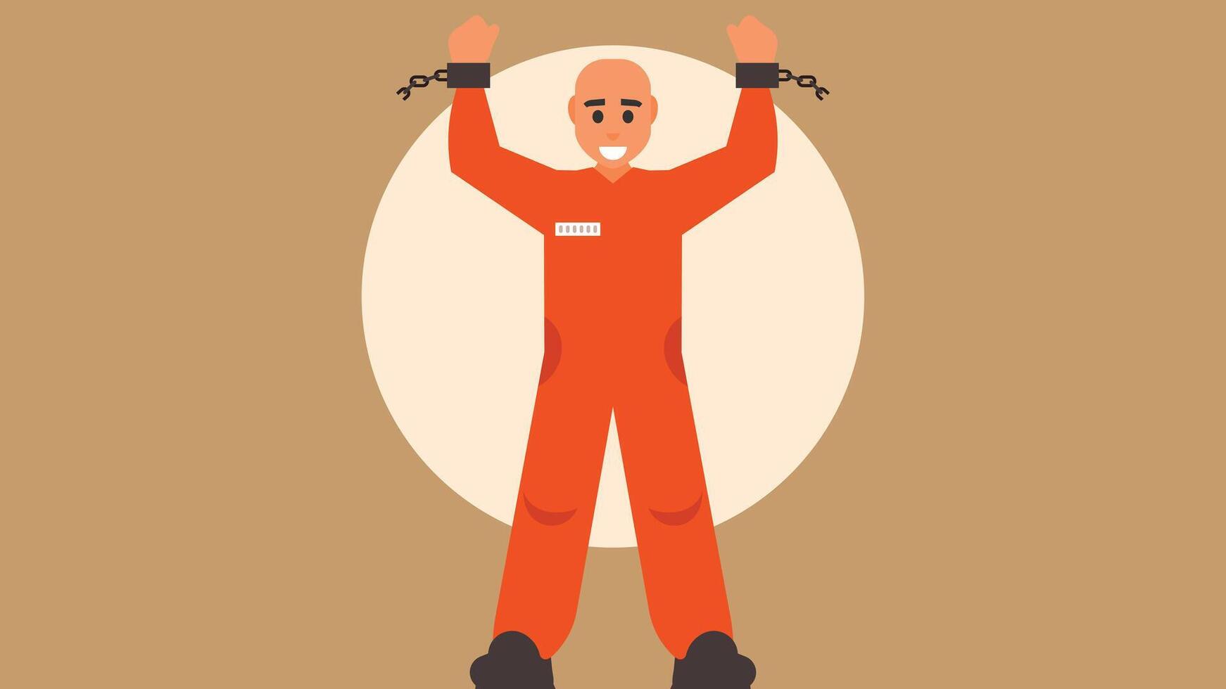 prisoner with handcuffs is free flat design illustration vector