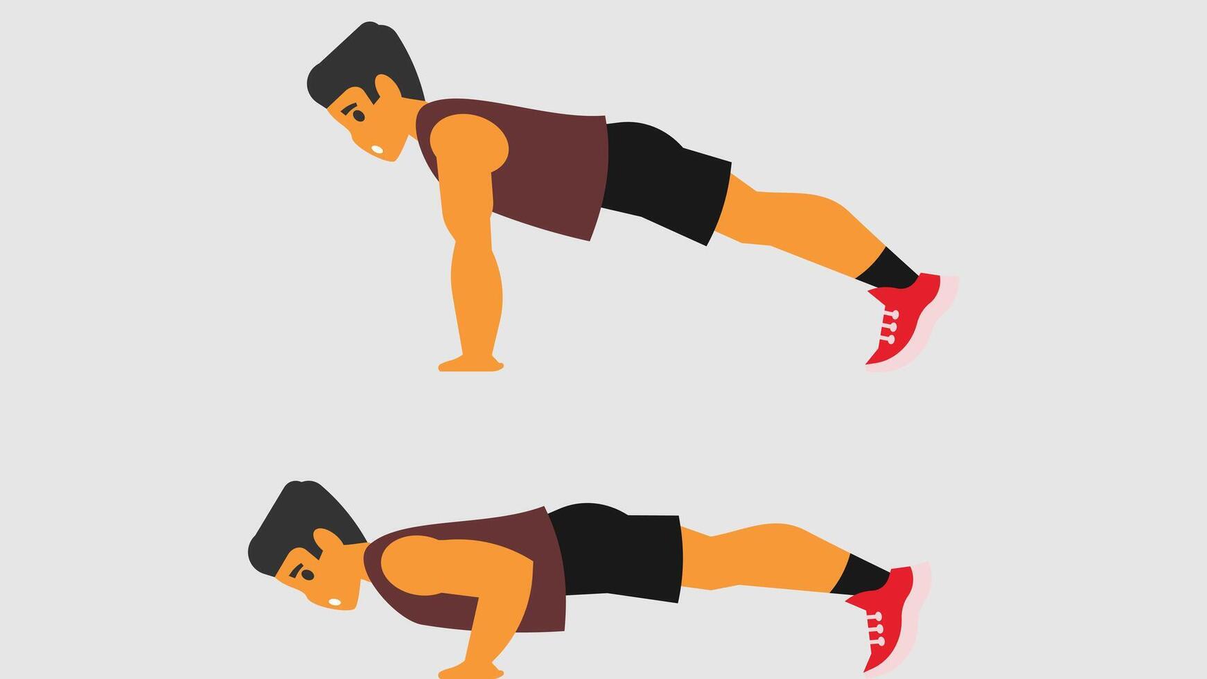 athlete person doing push-ups exercise illustration vector