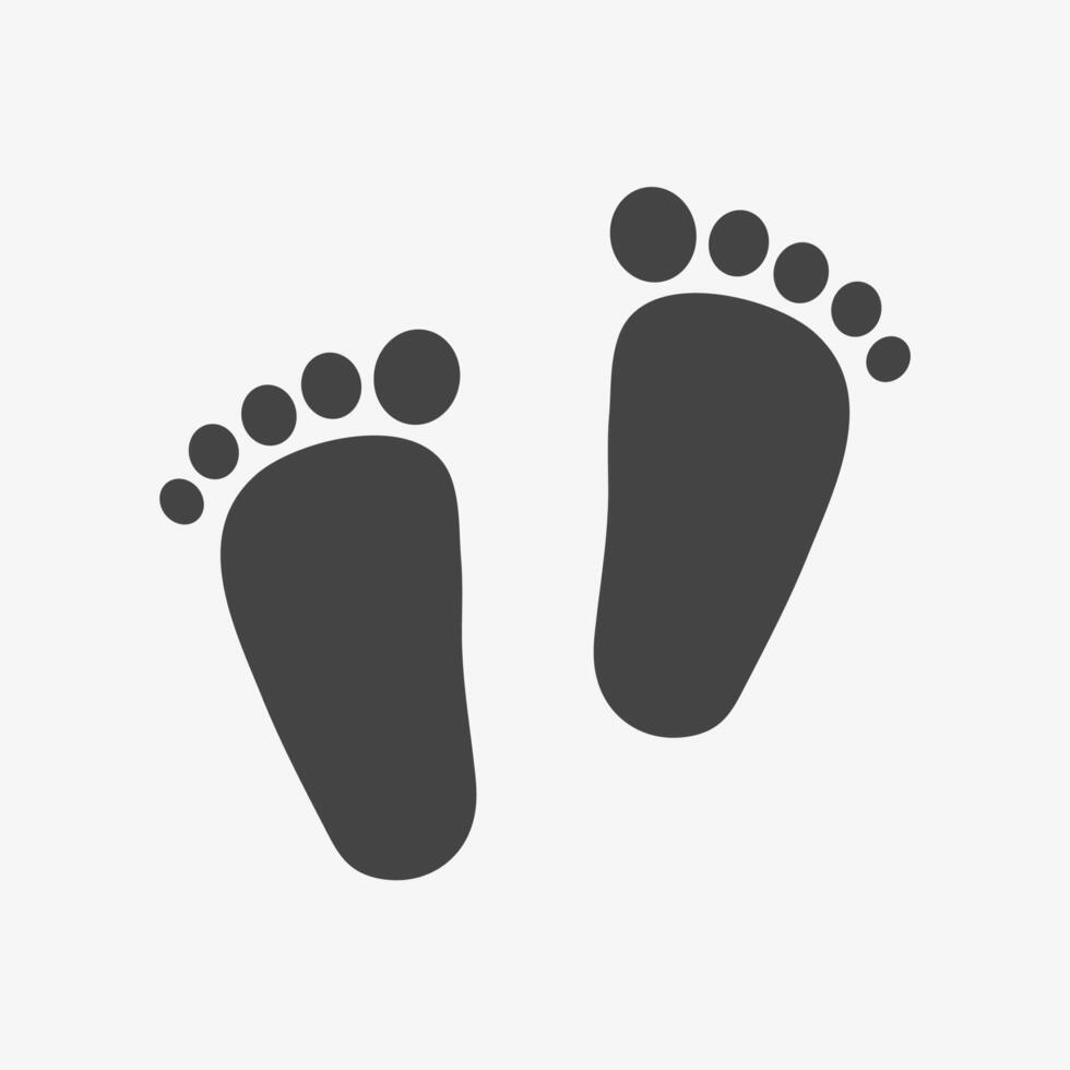 Baby feet footprint icon. Child footstep stamp. Newborn imprint vector