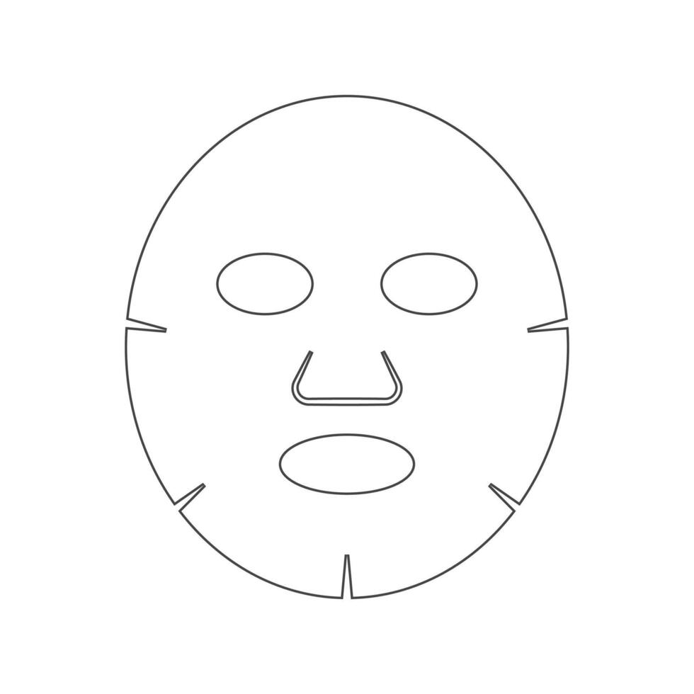 Facial sheet mask line icon. Cosmetic product for face. Illustration vector