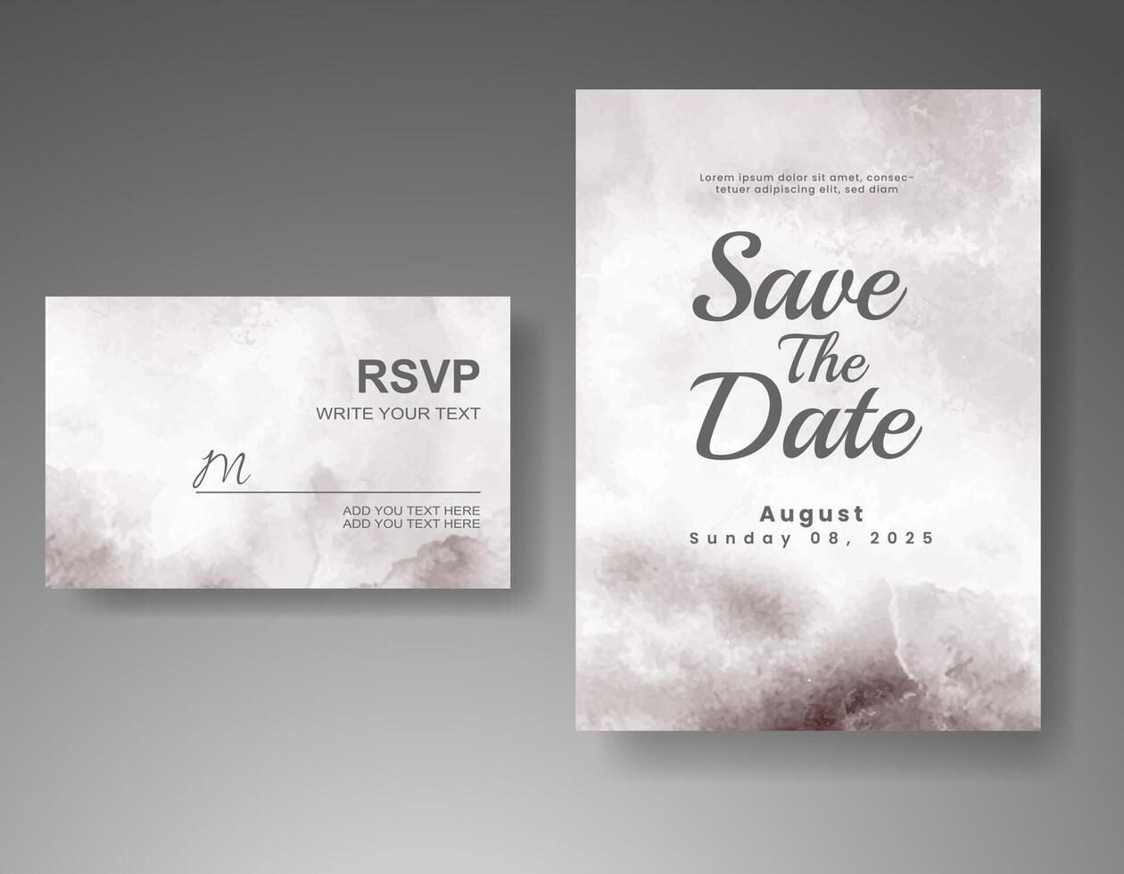 Wedding invitation with abstract watercolor background vector