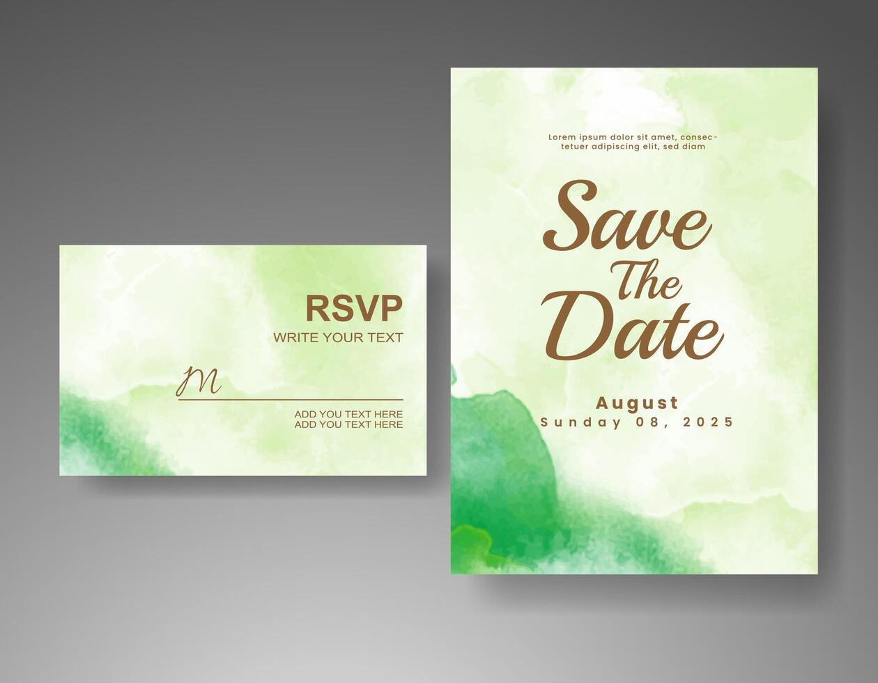 Wedding invitation with abstract watercolor background vector