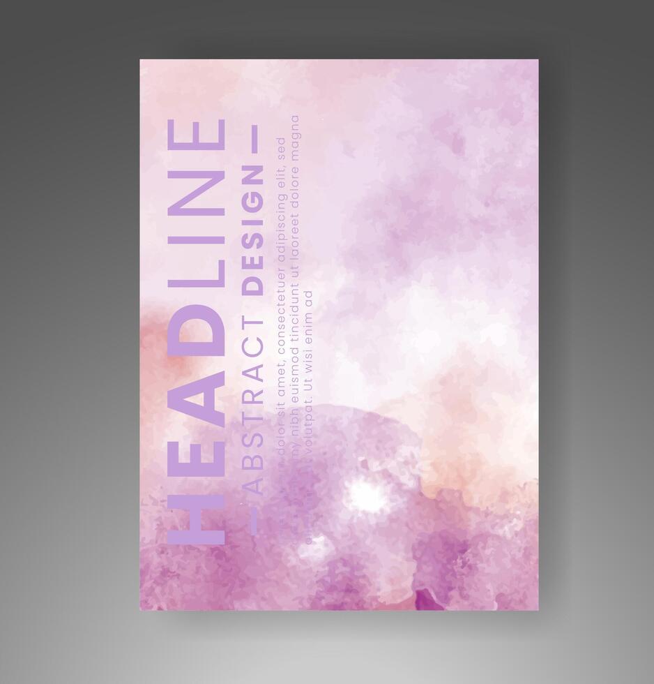 Cover template with watercolor background. Design for your cover, date, postcard, banner, logo. vector