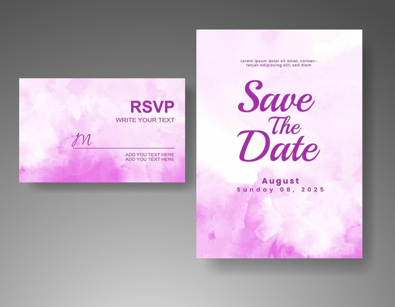 Wedding invitation with abstract watercolor background vector