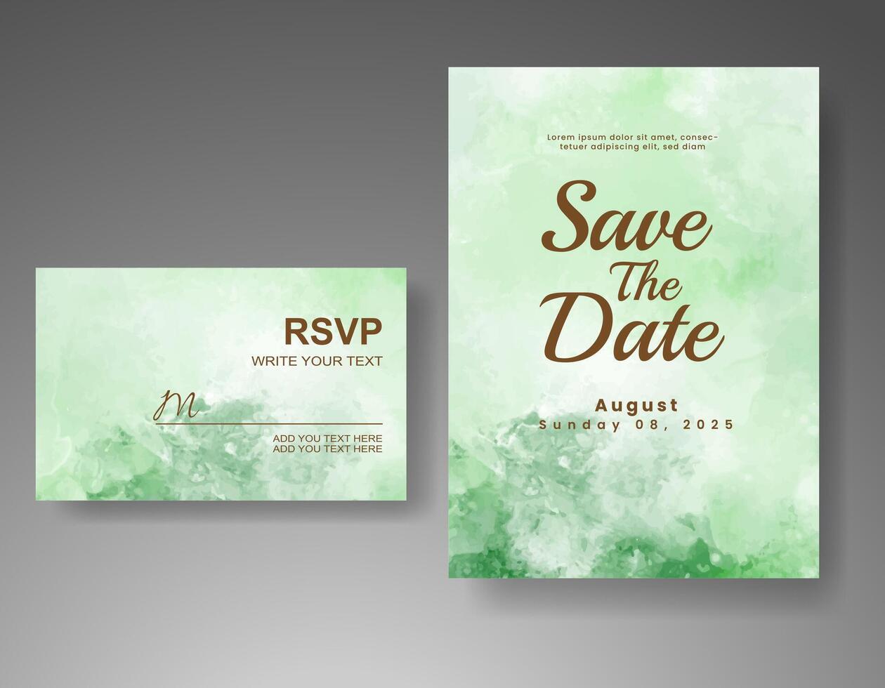 Wedding invitation with abstract watercolor background vector